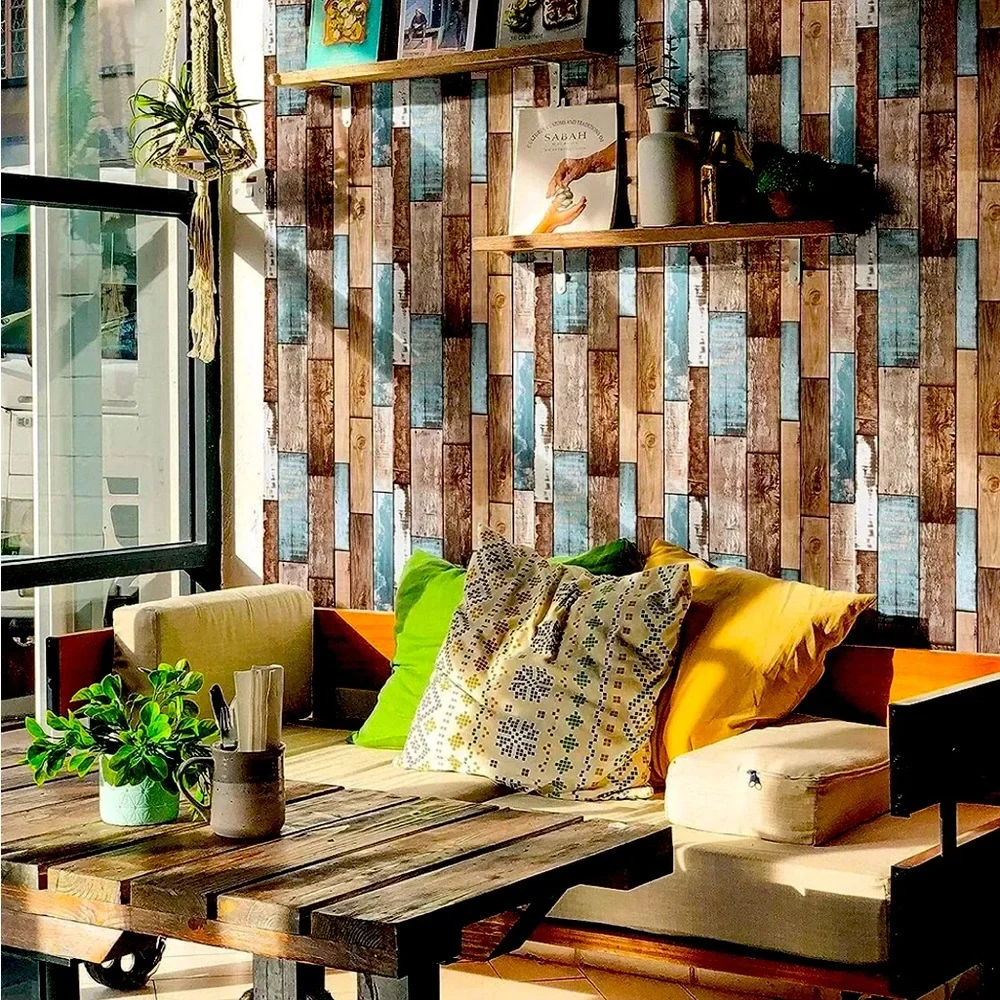 Wood Plank Wallpaper Peel & Stick Self Adhesive Removable Shiplap Distressed 1 R